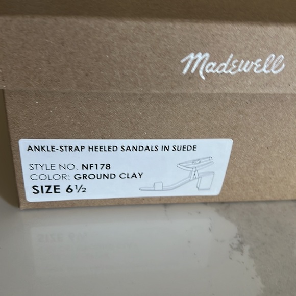 Madewell Loli Ankle-Strap Suede Heeled Sandals in Ground Clay Women’s size 6.5 - Picture 9 of 12